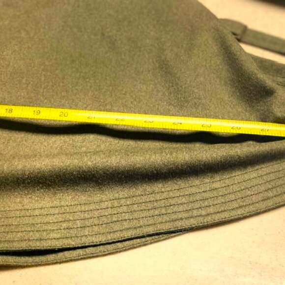 Auth. Fendi Roma Short Coat/ Dress Olive Green Color Size Small Belted - Picture 11 of 13